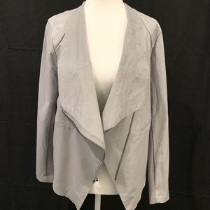 BB Dakota Faux Leather/Suede Zippered Moto Drape Jacket Sz Small